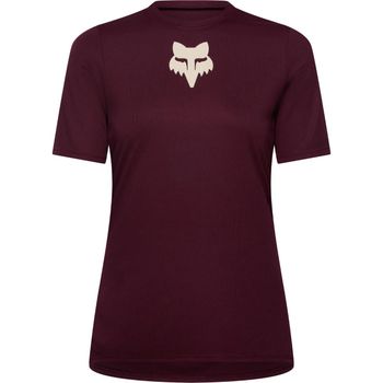 Fox Womens Ranger SS Jersey Fox Head Dark Maroon