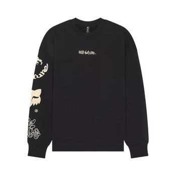 Fox Hello Future Oversized Fleece Crew Black