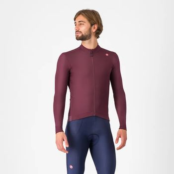 Castelli Espresso Thermal Jersey Deep Bordeaux