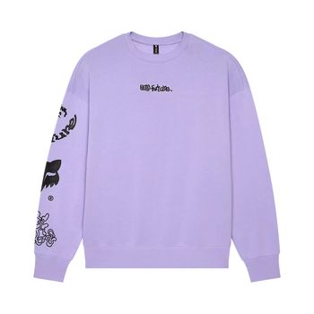 Fox Hello Future Oversized Fleece Crew Lilac