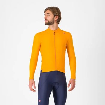 Castelli Espresso Thermal Jersey Vivid Orange/Dark Grey