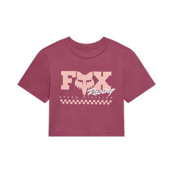 Fox Womens Checker SS Baby Tee Berry