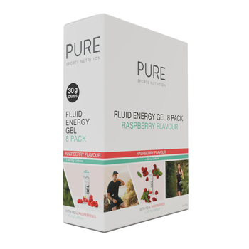 Pure Fluid Energy Gels Raspberry + Caffeine (8 x 50g)