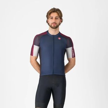 Castelli Entrata 6 Jersey Belgian Blue/Deep Bordeaux