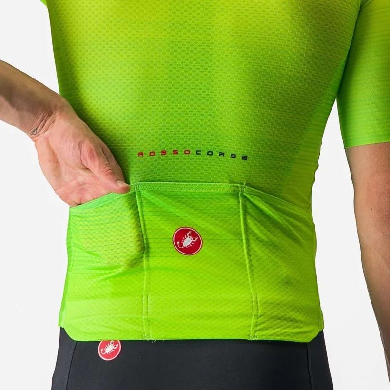 Maglia Ciclismo Uomo Castelli Aero Race 6.0 - Taglio Aderente, Tessuto Velocity Rev2, Schiena In Rete 3D
