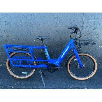 Ex-Demo Wattwheels S-Cargo Electric Cargo Bike 672Wh Battery - Blue