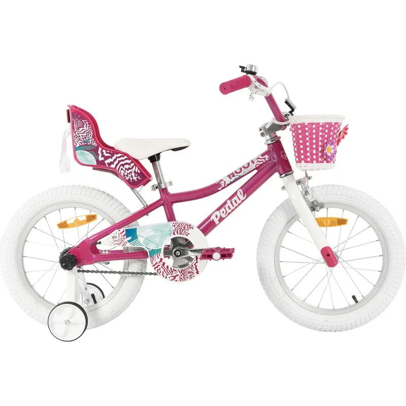 Pedal Hoot 16" Kids Bike - Pink/White