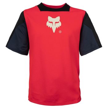 Fox Youth Defend Short Sleeve Jersey Elevated Red