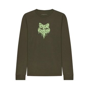 Fox Youth Roughcut LS Tee Dark Green