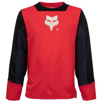 Fox Youth Defend Long Sleeve Jersey Elevated Red