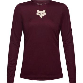 Fox Womens Ranger LS Jersey Fox Head Dark Maroon