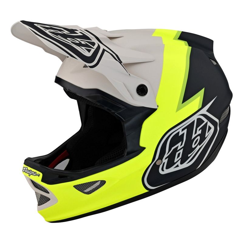 Troy Lee Designs D3 AS Fiberlite Helmet Volt Flo Yellow