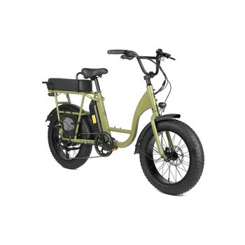 Pedal Brewer Electric Fat Tyre Cruiser Bike 540Wh Battery - Green